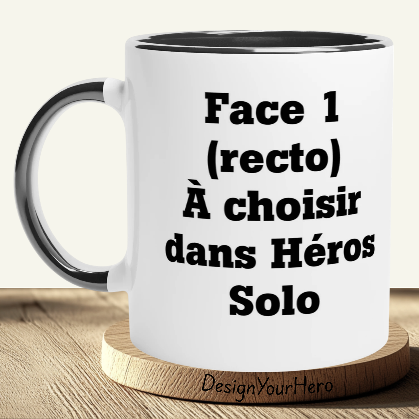 Mug Recto-Verso Solo (1 pers & 2 héros au choix)