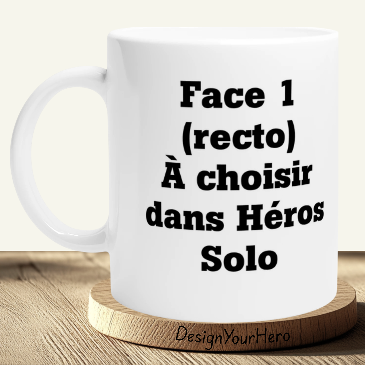 Mug Recto-Verso Solo (1 pers & 2 héros au choix)