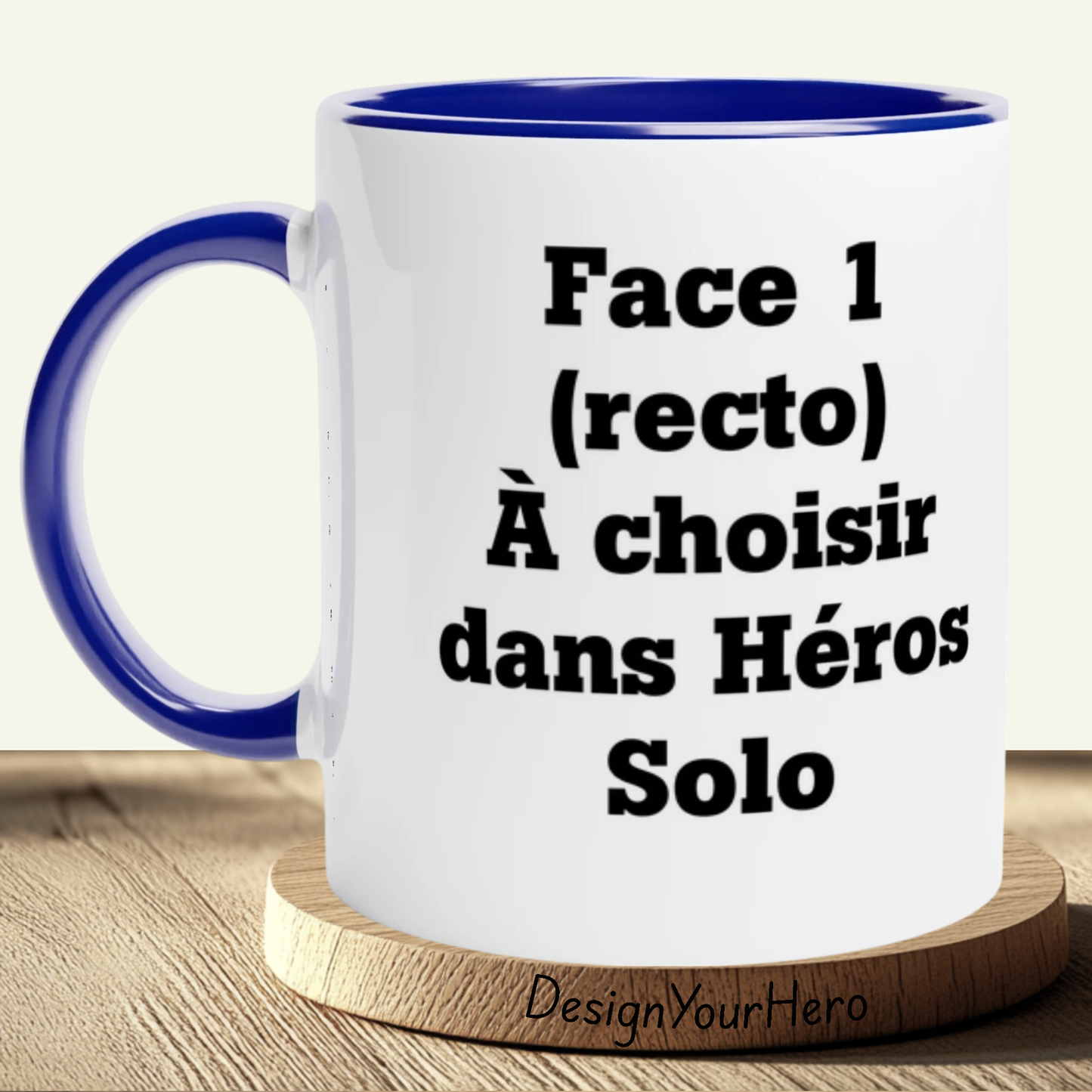 Mug Recto-Verso Solo (1 pers & 2 héros au choix)