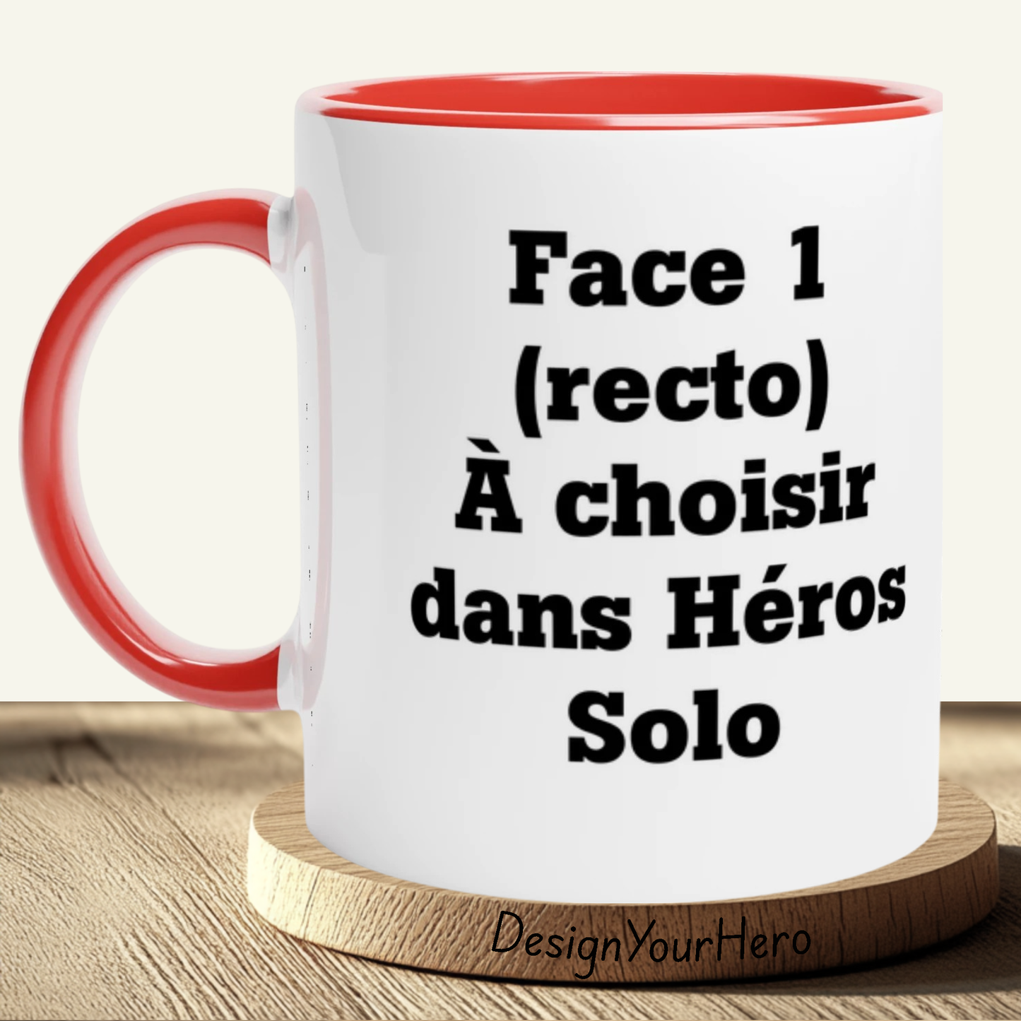 Mug Recto-Verso Solo (1 pers & 2 héros au choix)