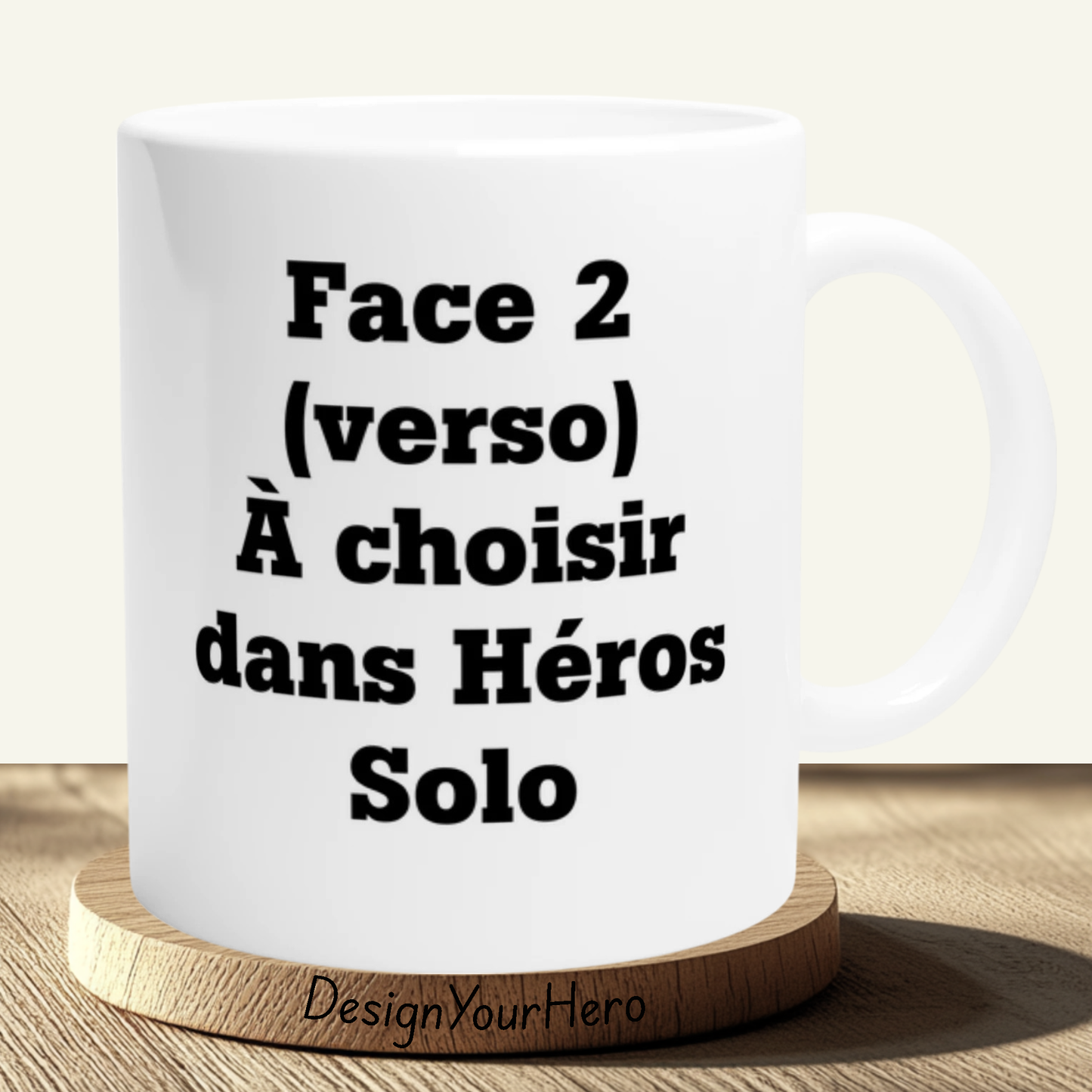 Mug Recto-Verso Solo (1 pers & 2 héros au choix)