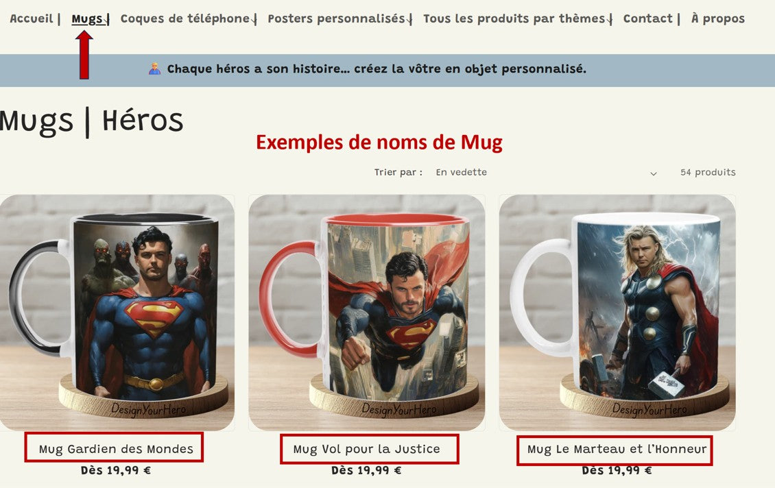Mug Recto-Verso Solo (1 pers & 2 héros au choix)
