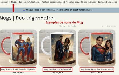 Mug Recto-Verso Duo (2 pers & 2 univers au choix)